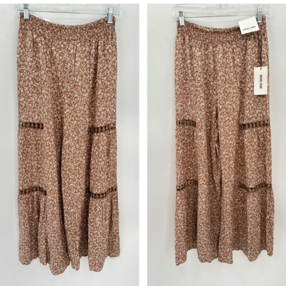 NWT L RACHEL PAIGEX Revolve crochet peek a boo gypsie 70’s inspired palazzo pant - Picture 1 of 10